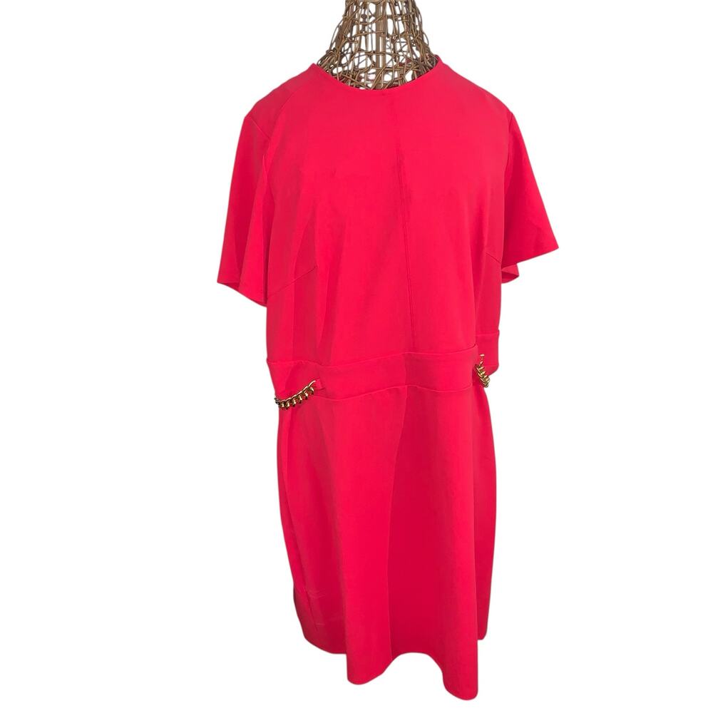 Michael Michael Kors Chain‑Detail Shift Dress – Red – Size 1X – NWT